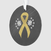 Chalkboard Gold Awareness Ribbon Ornament (voorkant)