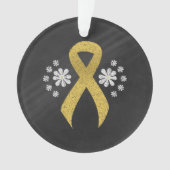 Chalkboard Gold Awareness Ribbon Ornament (voorkant)