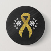 Chalkboard Gold Awareness Ribbon Ronde Button 7,6 Cm (Voorkant)