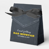Chalkboard Gold Bar Mitzvah Favor Box Bedankdoosjes (Voorkant Zijde)