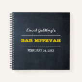 Chalkboard Gold Bar Mitzvah Gastenboek Notitieboek (Voorkant)