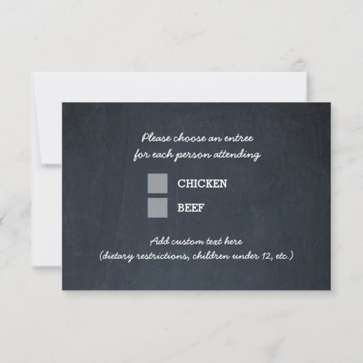 Chalkboard Gold Bar Mitzvah RSVP-kaart met Entree RSVP Kaartje (Achterkant)