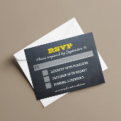 Chalkboard Gold Bar Mitzvah RSVP-kaart met Entree RSVP Kaartje