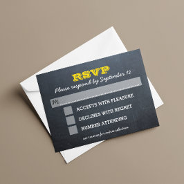 Chalkboard Gold Bar Mitzvah RSVP-kaart met Entree RSVP Kaartje