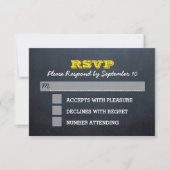 Chalkboard Gold Bar Mitzvah RSVP-kaart RSVP Kaartje (Voorkant)