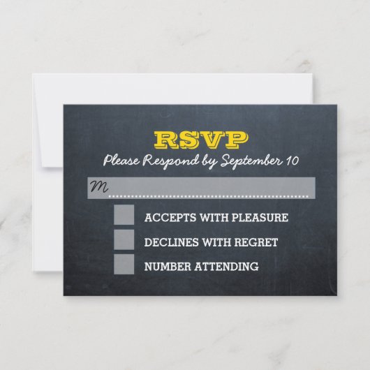 Chalkboard Gold Bar Mitzvah RSVP-kaart RSVP Kaartje (Voorkant)