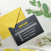 Chalkboard Gold Bar Mitzvah RSVP-kaart RSVP Kaartje