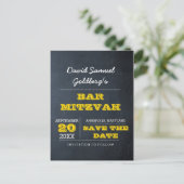 Chalkboard Gold Bar Mitzvah Sla de datum op Aankondigingskaart (Staand voorkant)