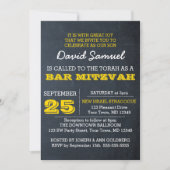 Chalkboard Gold Bar Mitzvah Uitnodiging (Voorkant)