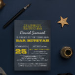 Chalkboard Gold Bar Mitzvah Uitnodiging<br><div class="desc">Deze casual chique uitnodigingen zijn perfect voor elke Bar Mitzvah viering. Elke regel tekst is volledig aanpasbaar om precies te zeggen wat je wilt!</div>