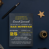 Chalkboard Gold Bar Mitzvah Uitnodiging