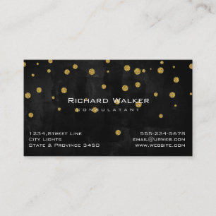 Chalkboard Gold Confetti Professional Zwart Visitekaartje