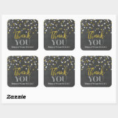 Chalkboard Gold Confetti Wedding Favor Labels (Vel)