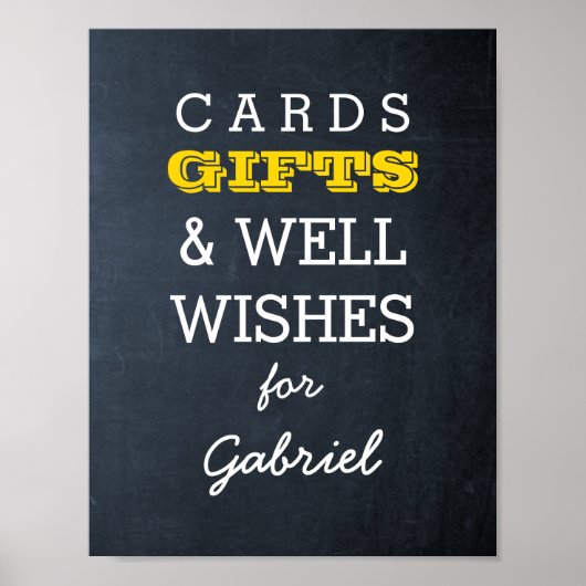 Chalkboard Gold Gift Table Sign. Poster (Voorkant)