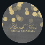 Chalkboard Gold Glitter Hartelijk dank Ronde Sticker<br><div class="desc">.</div>