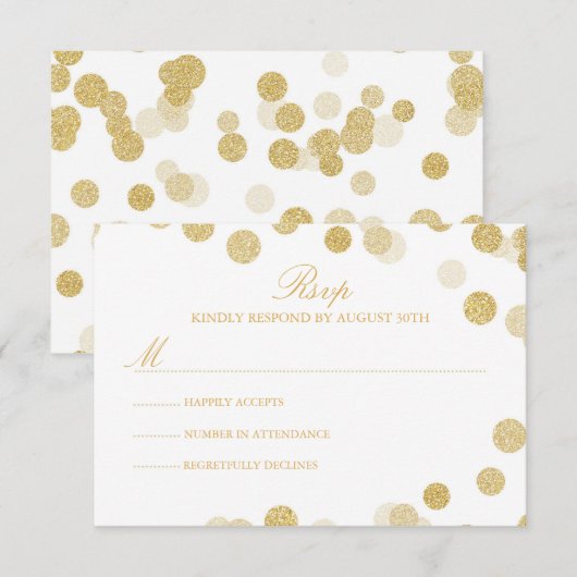 Chalkboard Gold Glitter RSVP-kaart RSVP Kaartje (Voorkant / Achterkant)