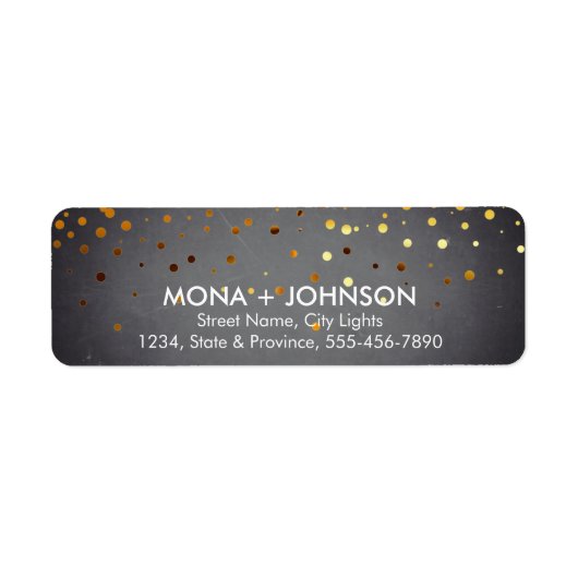 Chalkboard Gold Glitter Sparkle Confetti Stippen Etiket (Voorkant)