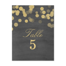 Chalkboard Gold Glitter Trouwtafel Nummer