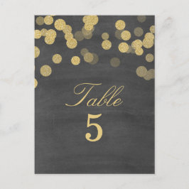 Chalkboard Gold Glitter Trouwtafel Nummer Briefkaart