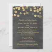 Chalkboard Gold Glitter Wedding Invitting Kaart (Voorkant)