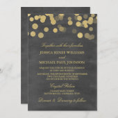 Chalkboard Gold Glitter Wedding Invitting Kaart (Voorkant / Achterkant)