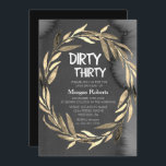 Chalkboard Gold Leaf Wreath 30th Birthday Party Kaart<br><div class="desc">Chalkboard Gold Leaf Wreath 30th Birthday Party Invitation Matching collectie in Niche and Nest store. Kunstwerk: www.EssemCreatives.etsy.com</div>
