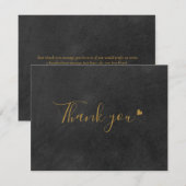 Chalkboard Gold Script Business Dank je kaart (Voorkant / Achterkant)