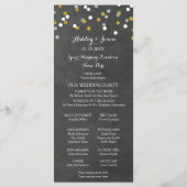 Chalkboard Gold Silver Confetti Wedding Program Programmakaart (Achterkant)