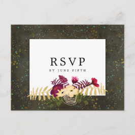 Chalkboard Gold Silver Stars Constellation RSVP Briefkaart
