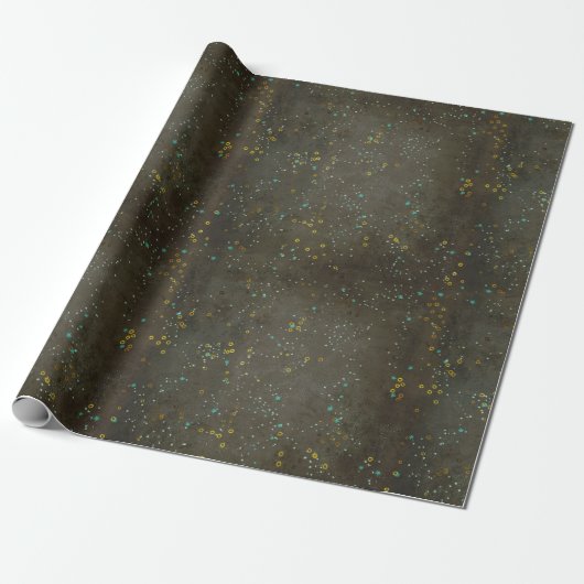 Chalkboard Gold Silver Stars Constellation Sky Cadeaupapier (Uitgerold)
