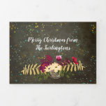 Chalkboard Gold Silver Stars Constellation Sky Drieluik Wenskaart<br><div class="desc">Creëer een mooi kerstcadeau voor iedereen van wie je houdt. Dit door een kunstenaar ontworpen kerstpatroon is perfect voor een kerstfeest, maar kan ook worden gebruikt voor een winter- of kerstbruiloft, verlovingsfeest of een vrijgezellenfeest. Dit kerstpatroon heeft een achtergrond met gouden, witte en blauwe sterren of kleurspreiding. Het maakt een...</div>