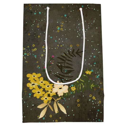 Chalkboard Gold Silver Stars Constellation Sky Medium Cadeauzakje (Achterkant)