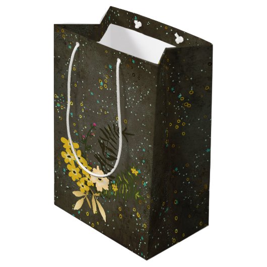 Chalkboard Gold Silver Stars Constellation Sky Medium Cadeauzakje (Achterkant Gekanteld)