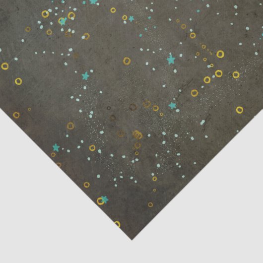 Chalkboard Gold Silver Stars Constellation Sky Tissuepapier (Detail)
