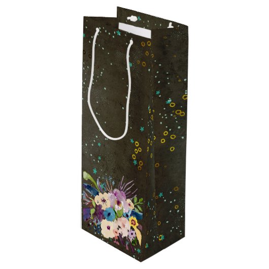 Chalkboard Gold Silver Stars Constellation Sky Wijn Cadeautas (Voorkant Gekanteld)