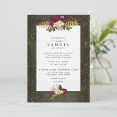 Chalkboard Gold Silver Stars Constellation Wedding Kaart (Staand voorkant)