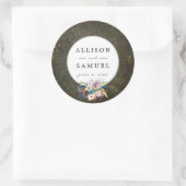 Chalkboard Gold Silver Stars Constellation Wedding Ronde Sticker (Tas)