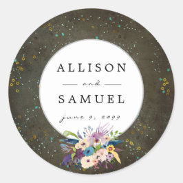 Chalkboard Gold Silver Stars Constellation Wedding Ronde Sticker
