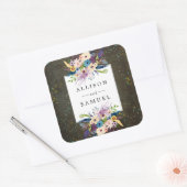 Chalkboard Gold Silver Stars Personal Favor Seal Vierkante Sticker (Envelop)
