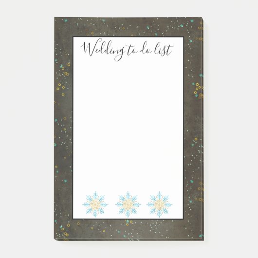 Chalkboard Gold Silver Stars Weddenschap om lijst Post-it® Notes (Voorkant)