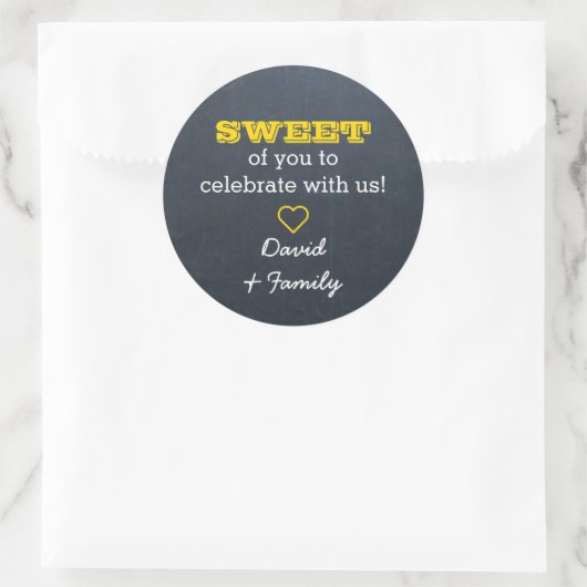 Chalkboard Gold Sweet Treat Bag Sticker (Tas)