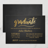 Chalkboard Gold Typography Open House Afstuderen Kaart (Voorkant / Achterkant)