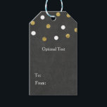 Chalkboard Gold & White Confetti Celebration Party Cadeaulabel<br><div class="desc">Chalkboard Gold & White Confetti Celebration Party Cadeau Labels. Pas aan zoals u wilt. Overeenkomende objecten beschikbaar.</div>