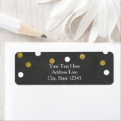Chalkboard Gold & White Confetti Celebration Party Etiket (Insitu)
