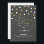 Chalkboard Gold & White Confetti Celebration Party Kaart<br><div class="desc">Chalkboard Gold & White Confetti Celebration Party Uitnodigingen.</div>
