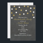 Chalkboard Gold & White Confetti Celebration Party Kaart<br><div class="desc">Chalkboard Gold & White Confetti Celebration Party Uitnodigingen.</div>