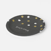 Chalkboard Gold & White Confetti Celebration Party Papieren Bordje (Gekanteld)