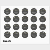 Chalkboard Gold & White Confetti Celebration Party Ronde Sticker (Vel)