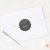 Chalkboard Gold & White Confetti Celebration Party Ronde Sticker (Envelop)