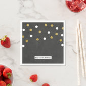Chalkboard Gold & White Confetti Celebration Party Servet (Insitu)